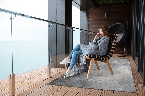 Tapis extérieur terrasse Béton craquelé