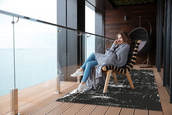 Tapis de jardin Béton noir rayé
