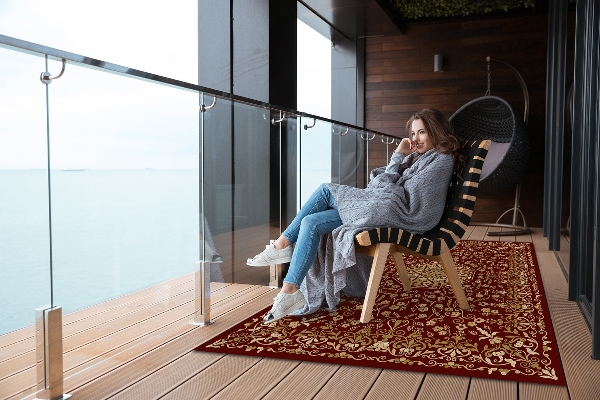 Tapis extérieur terrasse Modèle de plante