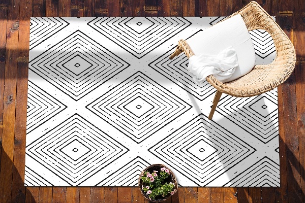 Tapis exterieur terrasse Diamants géométriques