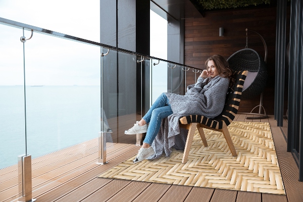 Tapis exterieur terrasse Texture en osier