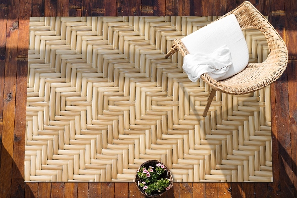 Tapis exterieur terrasse Texture en osier