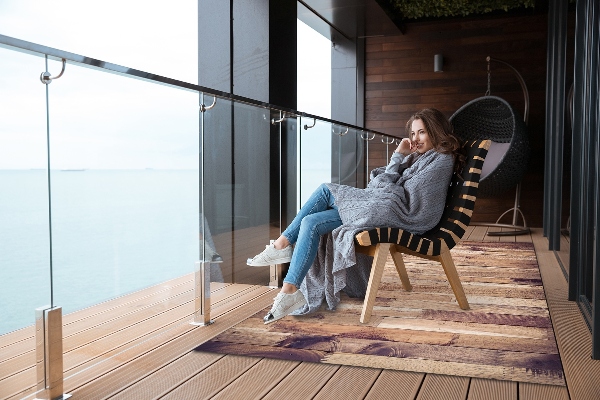Tapis exterieur terrasse Motif de planche