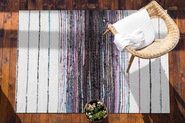 Tapis extérieur terrasse Rayures colorées