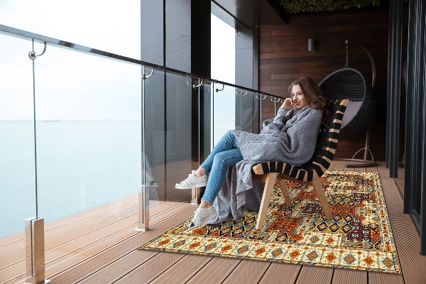 Tapis outdoor Patchwork géométrique