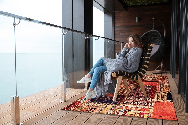 Tapis extérieur terrasse Patchwork Abstraction