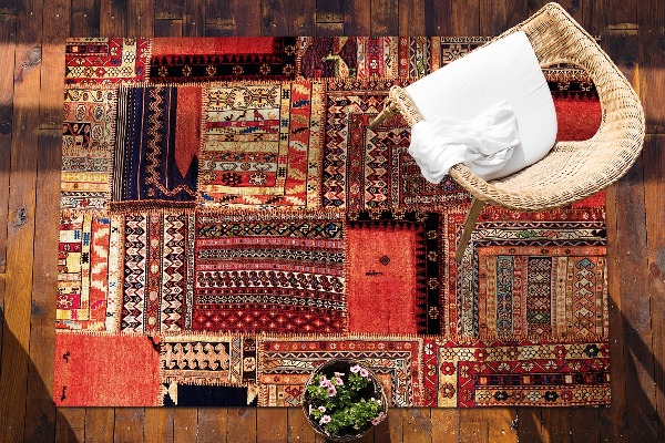 Tapis extérieur terrasse Patchwork Abstraction