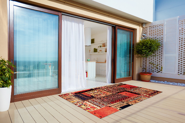 Tapis extérieur terrasse Patchwork Abstraction