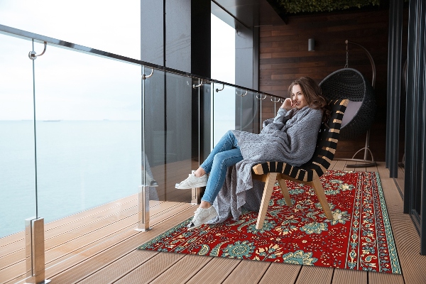Tapis extérieur terrasse Fleurs paisley