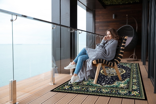 Tapis jardin Mandala d'or