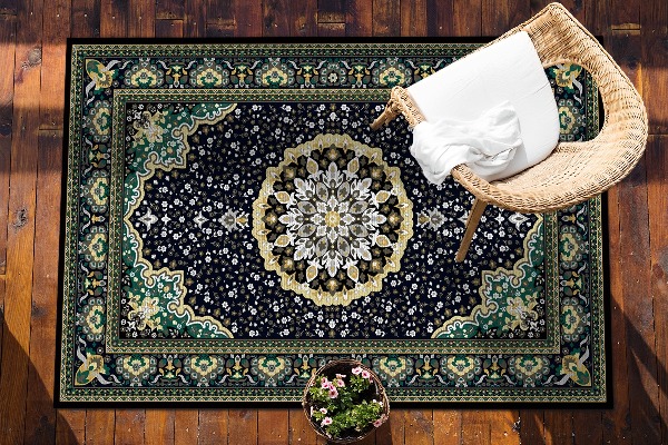 Tapis jardin Mandala d'or