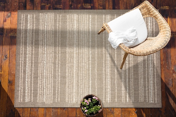 Tapis extérieur terrasse Tissu beige