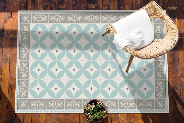 Tapis extérieur terrasse Tuiles et roues