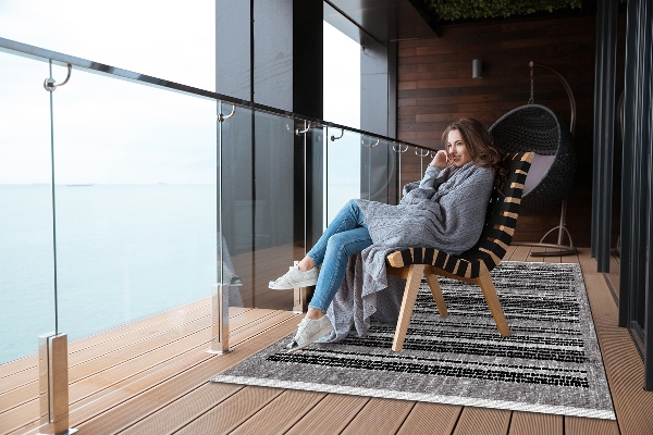 Tapis de jardin Bandes noires