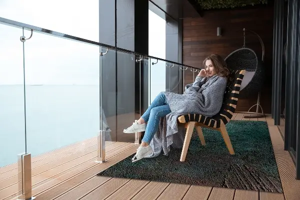 Tapis pour terrasse Béton brun vert