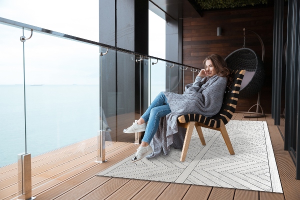 Tapis d'extérieur Planches à Herringbone
