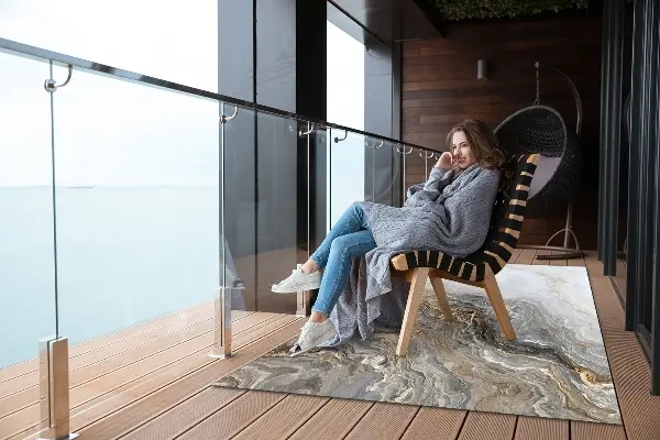 Tapis extérieur terrasse Marbre perlé