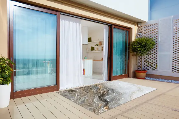Tapis extérieur terrasse Marbre perlé