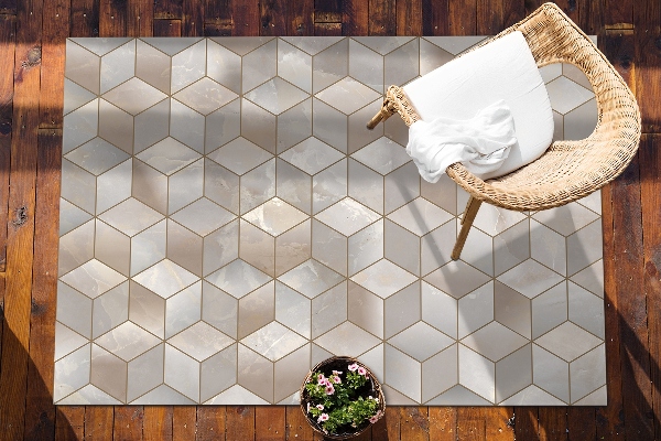 Tapis terrasse Cubes bruns