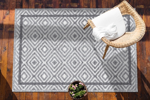 Tapis terrasse Rhombus hypnotisant