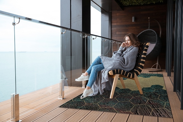 Tapis exterieur terrasse Hexagones concrètes