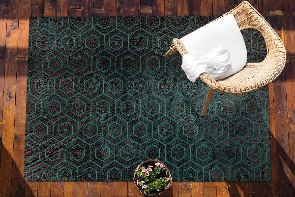 Tapis d'extérieur Hexagonie rétro