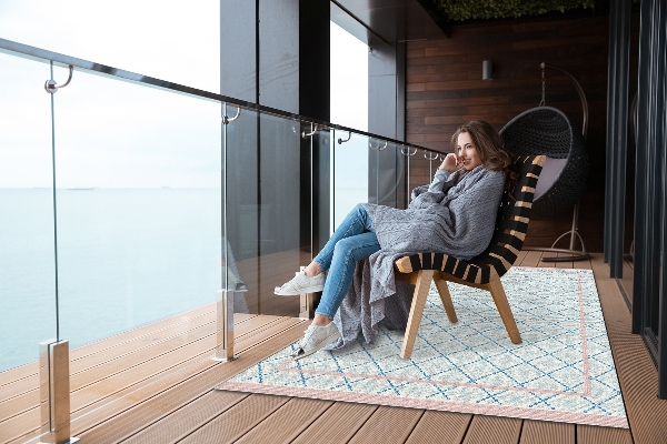 Tapis d'extérieur Lignes bleues