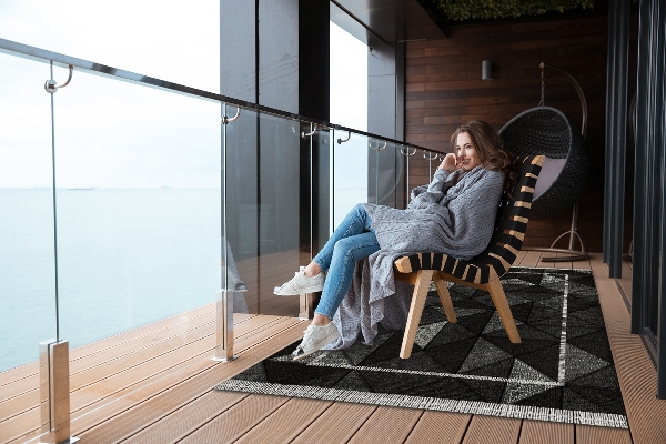 Tapis terrasse Effet 3D triangles