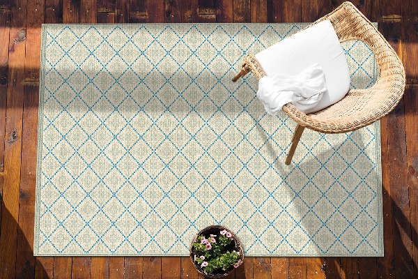 Tapis exterieur terrasse Lignes géométriques