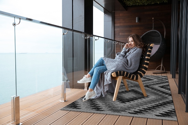 Tapis pour terrasse Parallélogramme sombre