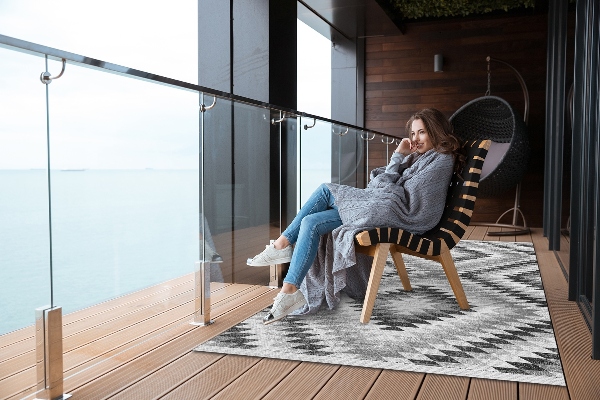 Tapis de jardin Motif géométrique gris