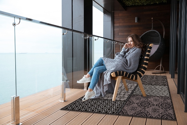Tapis exterieur terrasse Combinaison de conceptions différentes