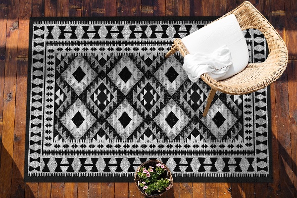 Tapis de jardin Rhombus noir