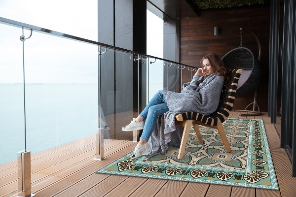 Tapis d'extérieur Modèle de paon de plumes