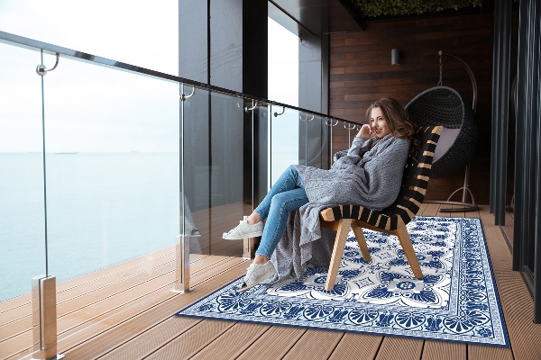 Tapis de terrasse des plumes de paon