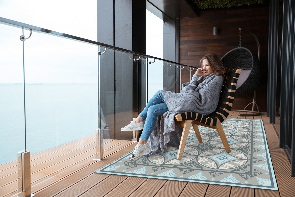 Tapis terrasse Roues géométriques