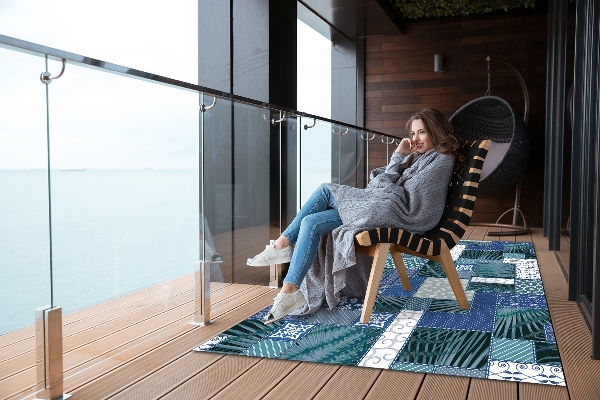 Tapis extérieur terrasse Patchwork tropical