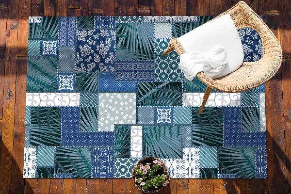 Tapis extérieur terrasse Patchwork tropical