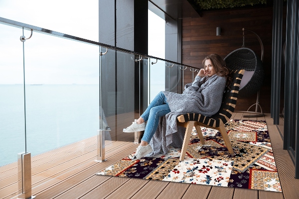 Tapis extérieur terrasse Patchwork chaotique