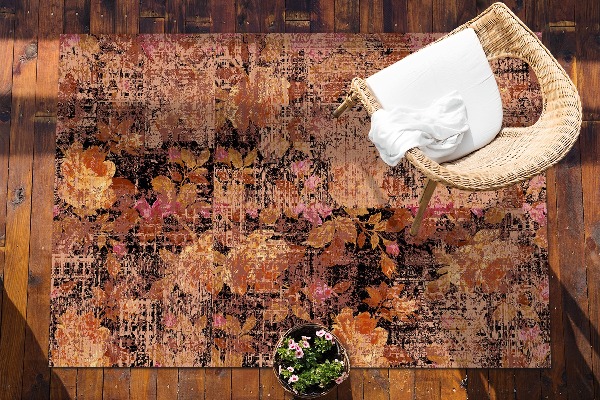 Tapis extérieur terrasse Fleurs vintage
