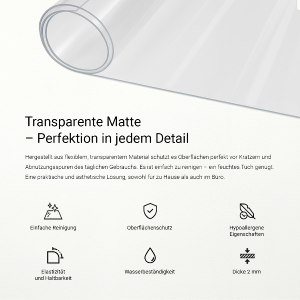 Verre souple pour bureau