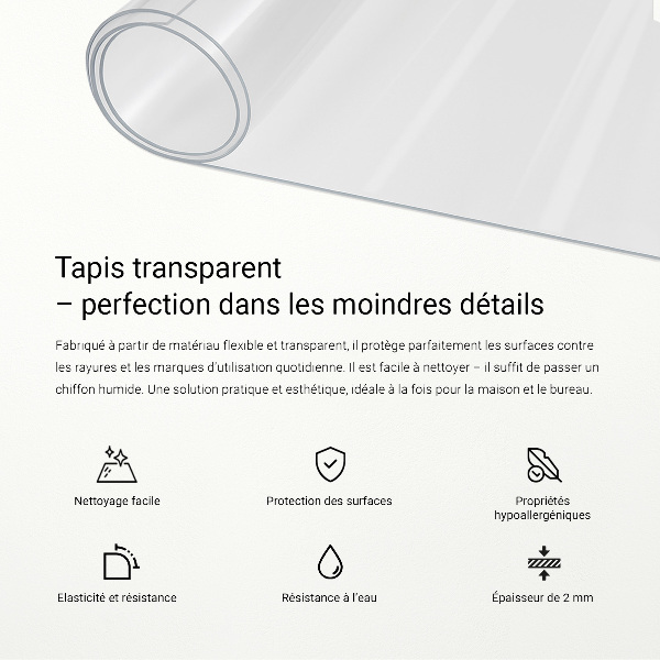 Verre souple transparent