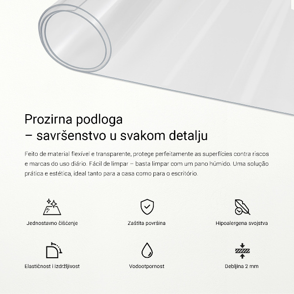 Verre souple transparent
