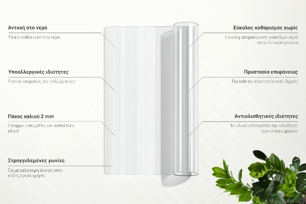 Verre souple transparent