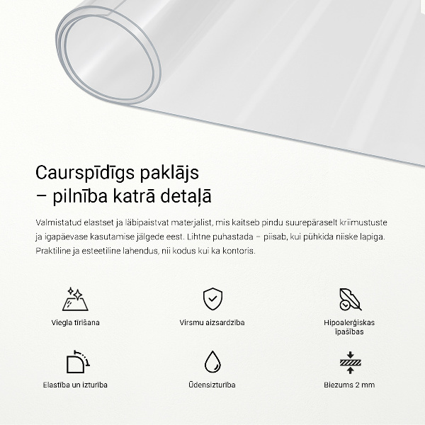 Verre souple transparent