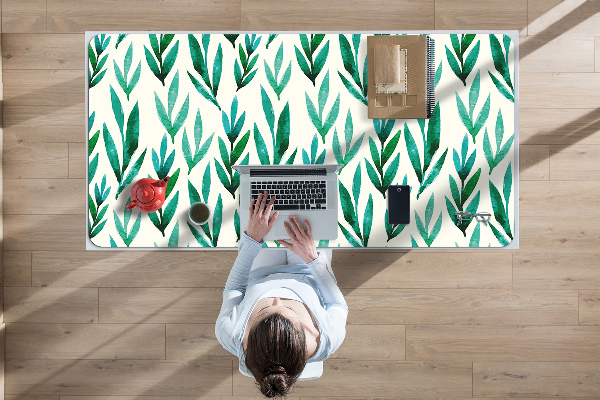 Sous-main bureau Feuilles vertes