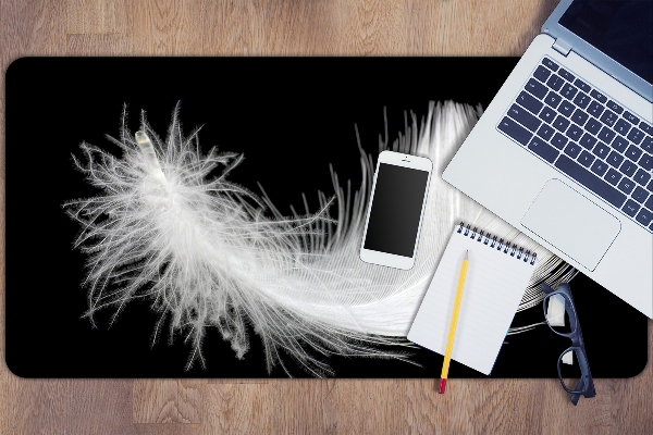 Sous main de bureau plume blanche