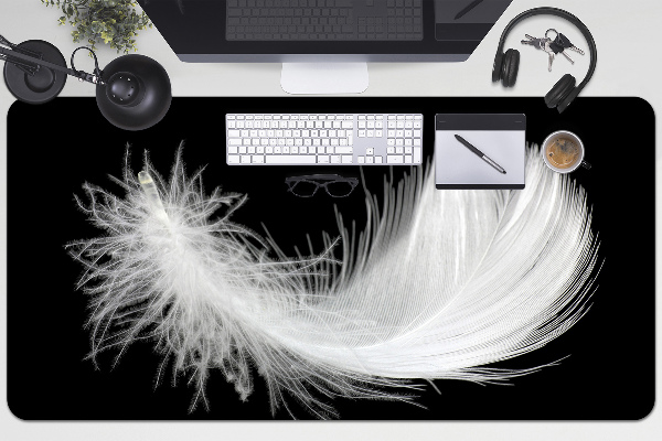 Sous main de bureau plume blanche