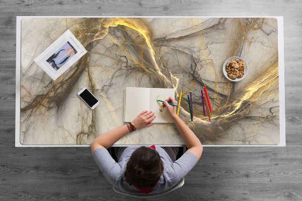 Tapis de bureau Golden marbre