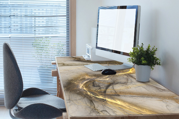 Tapis de bureau Golden marbre
